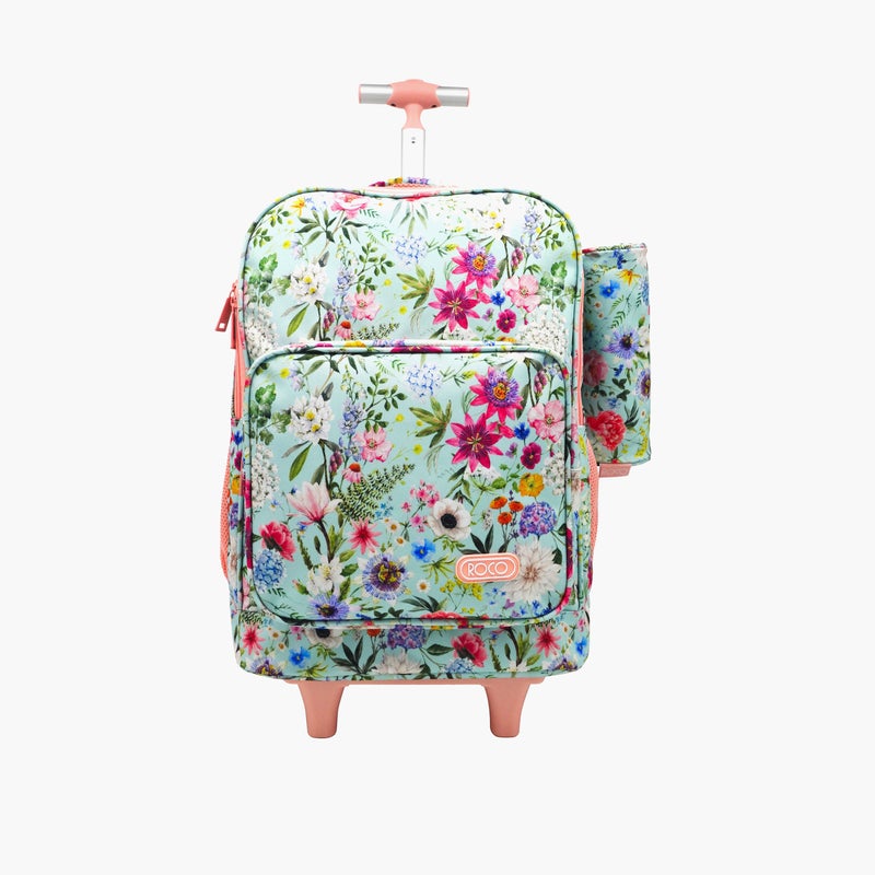 Floral Trolley Backpack for Kids